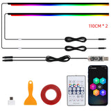 10 in 1 Car LED Acrylic Light Strip RGB Symphony Auto Interior Strip Lights Remote/APP Control Decorative Atmosphere Lamp - V.I.P Digital Presence