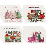 Cake linen placemat Christmas kitchen restaurant decoration insulation mat printed snowman table mat - V.I.P Digital Presence