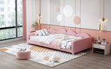 Twin size Upholstered Daybed, Sherpa Fabric Sofabed with Cloud-Shaped Backrest, No Box-spring Needed, Pink - V.I.P Digital Presence