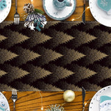 Golden Christmas Tree Printed Table Flag Winter Festival Home Living Room Dining Table Decoration Tablecloth Mat Tea Flag - V.I.P Digital Presence