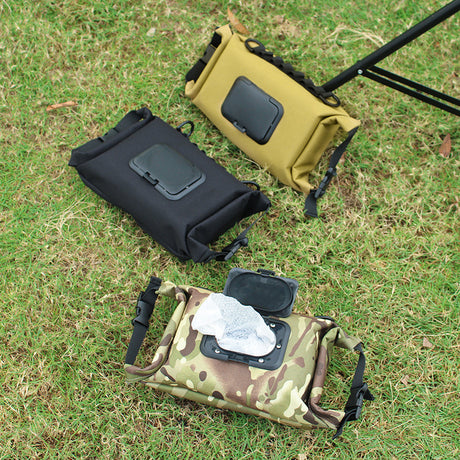 Outdoor camping wet tissue paper box camouflage waterproof canvas tissue bag square hand-held tissue storage bag - V.I.P Digital Presence
