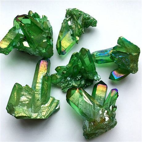 Natural cluster electric green crystal cluster backbone mineral standard seven color light purification demagnetization home decoration - V.I.P Digital Presence