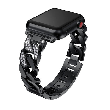 Suitable For Samsung Huawei 22mm Watch With Apple 7654321 Generation SE Single Row Diamond-Encrusted Denim Chain Alloy Wristband - V.I.P Digital Presence