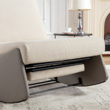 Modern rocking chair recliner, comfortable cushioned recliner with footstool, gray - V.I.P Digital Presence