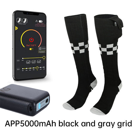 Heated Socks APP Remote Control 6000/5000mAh Rechargeable Battery Winter Thermal Electric Heating Thick Stockings 3 Gears - V.I.P Digital Presence