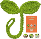 Cute Knitted Crochet Leaf Sprout - Lucky Handmade Multi-Functional Crochet Accessories Ideal Bookmark for Bookworms (Green) - V.I.P Digital Presence