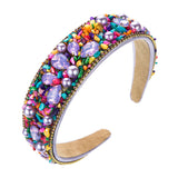 Personalized Design Colorful Turquoise Diamond Inlaid Wide Edge Fabric Candy Colored Headband Temperament Headwear - V.I.P Digital Presence