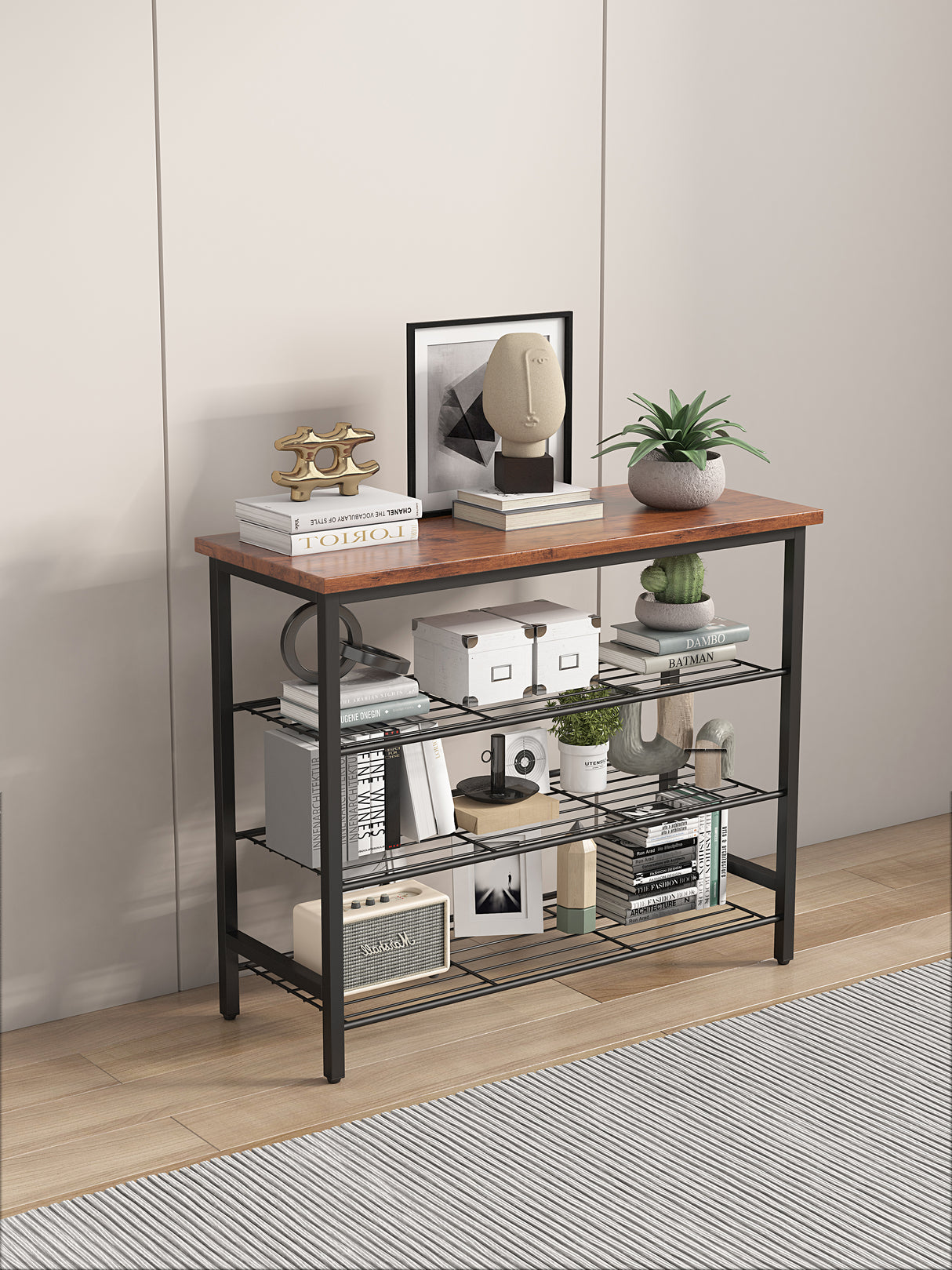 DN 4-Tier Metal Shoe Rack, Modern Multifunctional Shoe Storage Shelf with MDF Top Board, 1 pc per carton - V.I.P Digital Presence