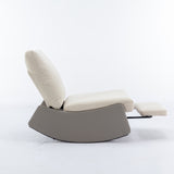 Modern rocking chair recliner, comfortable cushioned recliner with footstool, gray - V.I.P Digital Presence