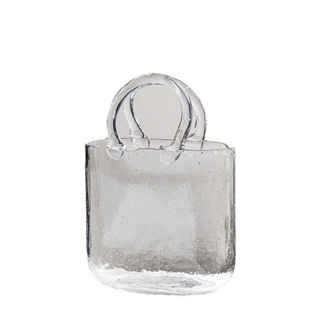 Nordic net red bag, glass vase, portable blue primary color decoration, creative light luxury living room water culture flower arrangement decoration - V.I.P Digital Presence