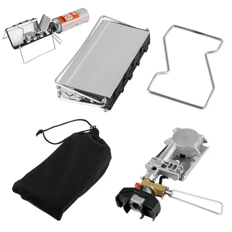 Estufa de gas portátil plegable de 2600 W, resistente al viento, con quemador de agua hervida y quemador plegable para acampar.