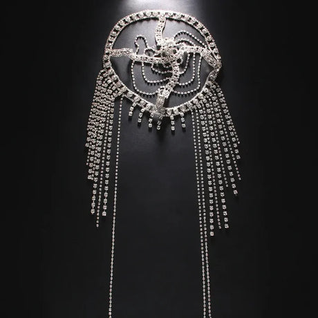 New Tassel Hair Chain Bridal Headpiece for Women Rave Accessories Stage Rhinestone Geometric Head Chain Hat Jewelry Gifts - V.I.P Digital Presence