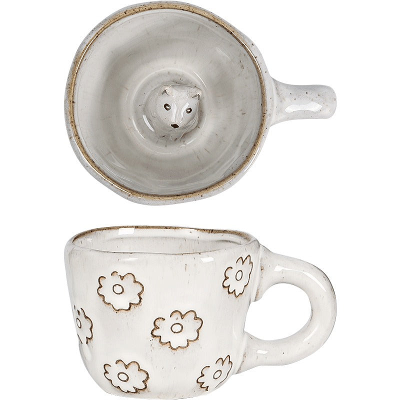 3D ceramic coffee cup with animal creativity and cute ceramic mug inside - V.I.P Digital Presence