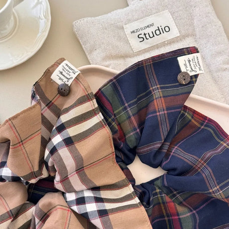 Contrast Plaid Elastic Hair Scrunchy - V.I.P Digital Presence