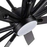 Mordern Farmhouse 62 In Black Ceiling Fan with Smart App and Remote Control - V.I.P Digital Presence