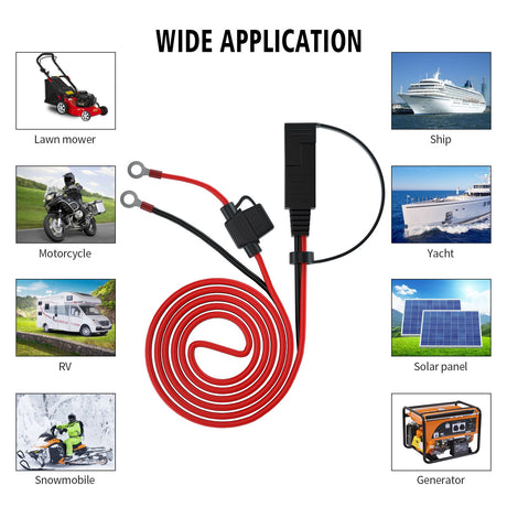 Double insurance SAE plug cable SAE to O-type terminal power cord O-type terminal connection line Photovoltaic extension cord - V.I.P Digital Presence