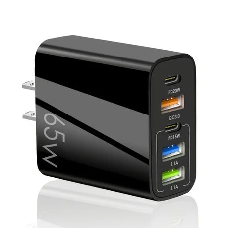 Standard PD65W mobile phone charger 4A type-c PD+3USB multi port European, American, English travel charging head - V.I.P Digital Presence