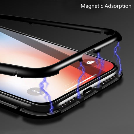 Double sided  Magnetic Case for iPhone X Clear Tempered Glass Magnet Adsorption Case - V.I.P Digital Presence