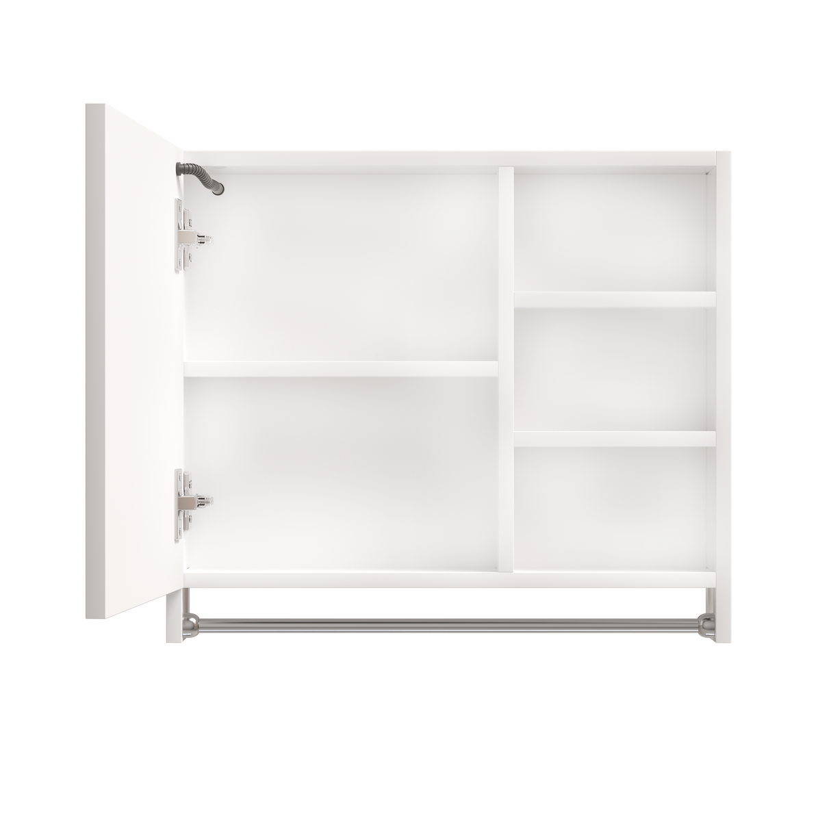 Modern 32x28 inch bathroom storage cabinet with mirrors, LED lights, multi-layer storage compartments, and towel racks - V.I.P Digital Presence
