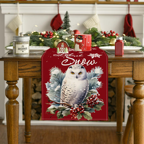 Owl Linen Table Flag Christmas Day Table Decoration Tablecloth Kitchen Restaurant Tablecloth Tea Table Cloth - V.I.P Digital Presence