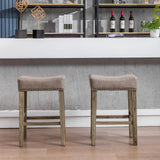 A&A Furniture Counter Height 26" Bar Stools(26 Inch Gray Set of 2)
