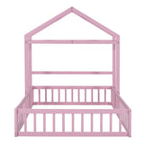 Wooden Full Size Children's Bed with Detachable Headboard and Integrated Clothes Drying Rack, Pink - V.I.P Digital Presence