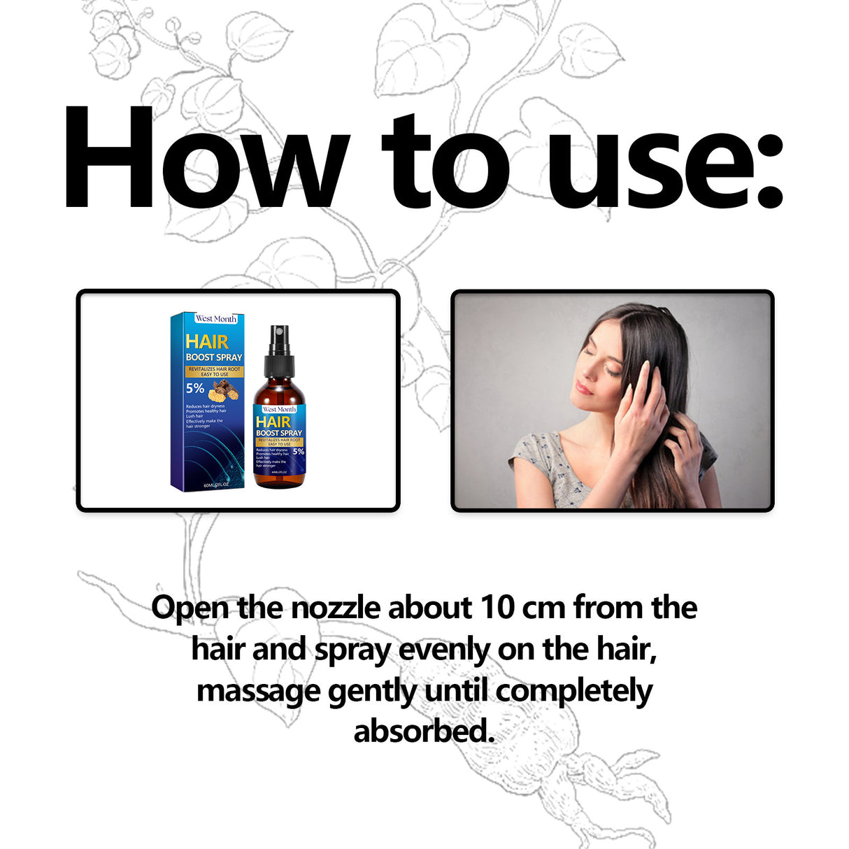 Hair Boost Spray, Strong Hair Solid Hair Moisturizing Scalp Hair Roots Beard Hair Care Spray - V.I.P Digital Presence
