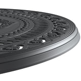 Ø39.37-inch Cast Aluminum Patio Dining Table With Black Frame and Umbrella Hole - V.I.P Digital Presence