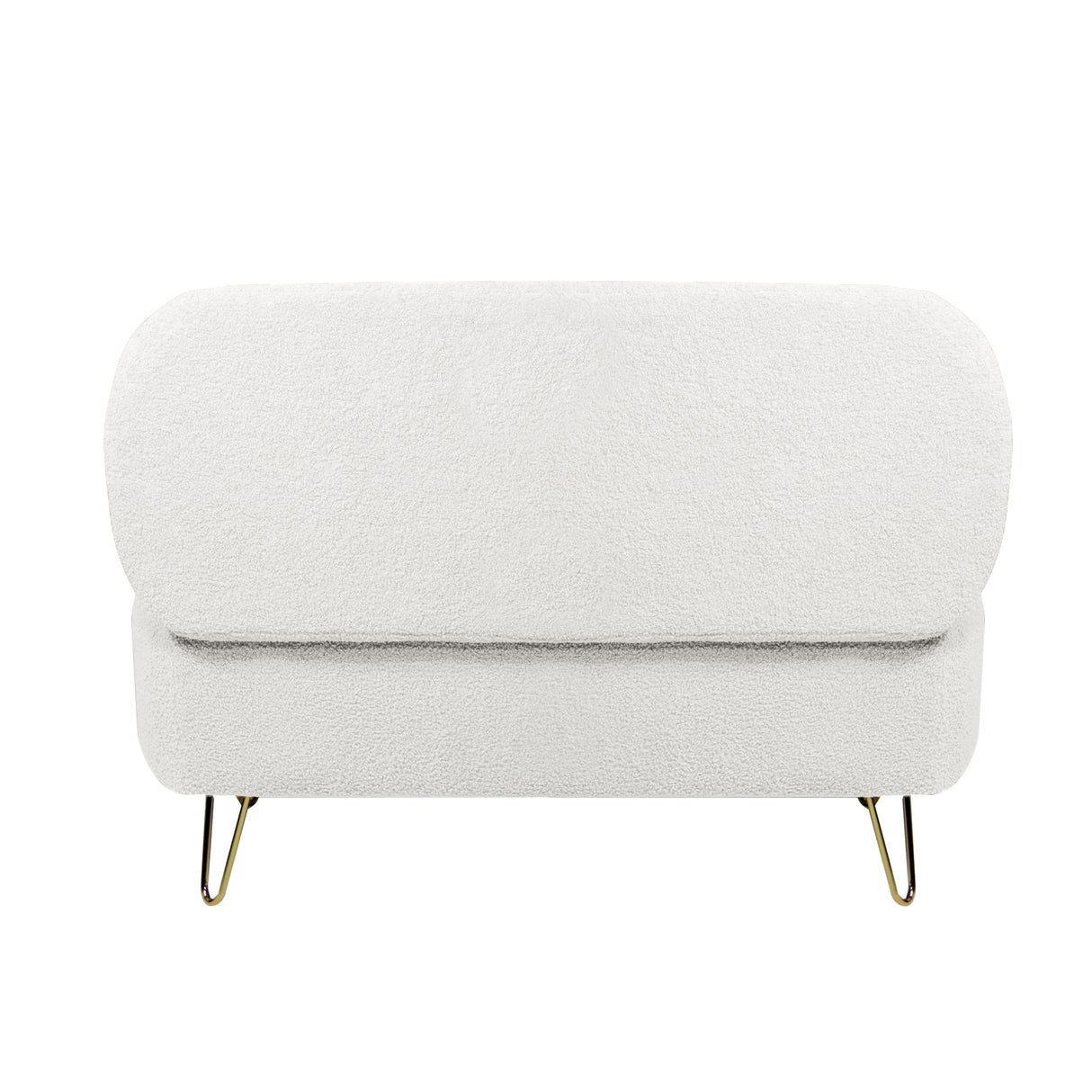 Ivory White Storage Ottoman Bench for End of Bed Gold Legs - V.I.P Digital Presence