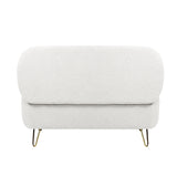 Ivory White Storage Ottoman Bench for End of Bed Gold Legs - V.I.P Digital Presence