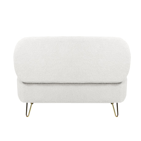 Ivory White Storage Ottoman Bench for End of Bed Gold Legs - V.I.P Digital Presence
