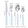 304 stainless steel knife and fork spoon creative pearl ceramic handle tableware western steak knife and fork dessert spoon - V.I.P Digital Presence