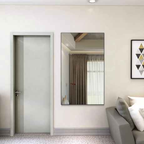 60 "x36" oversized modern square bathroom mirror with Balk frame decorative large wall mirror aluminum frame vertical or horizon - V.I.P Digital Presence