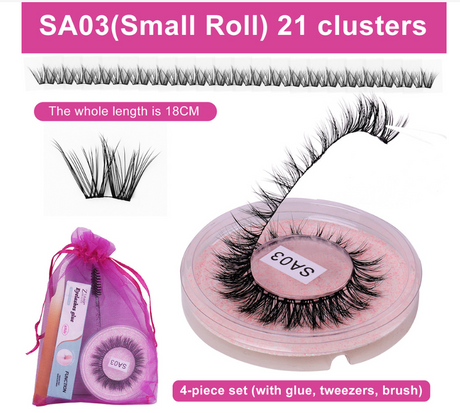 DIY false eyelashes set whole cut eyelashes European and American thick curling travel size eyelash combination - V.I.P Digital Presence