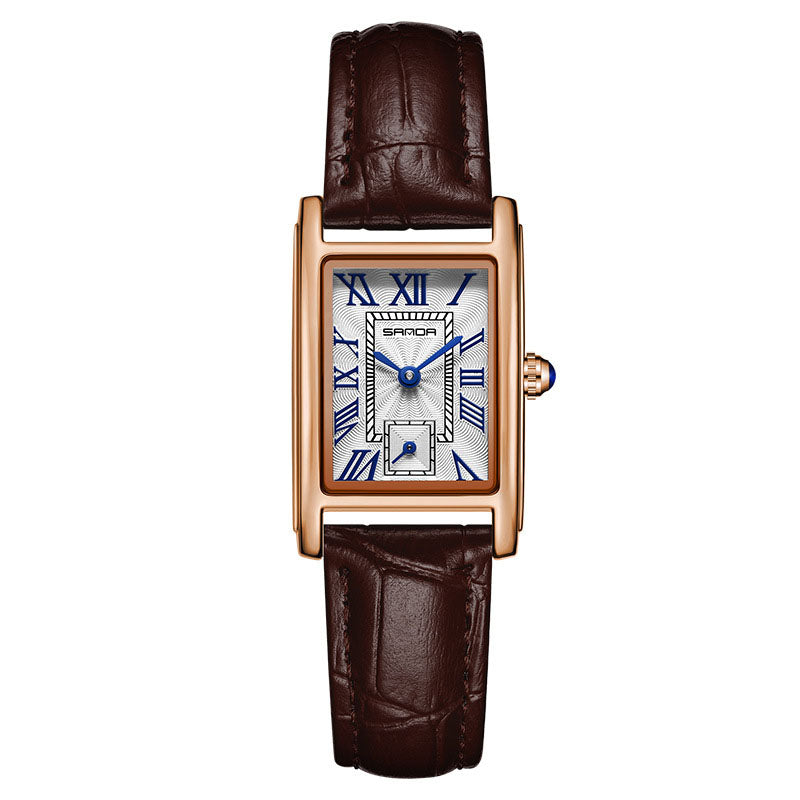 Watch Square Steel Band Quartz Watch Roman Numeral Waterproof Quartz Ladies Belt Watch - V.I.P Digital Presence
