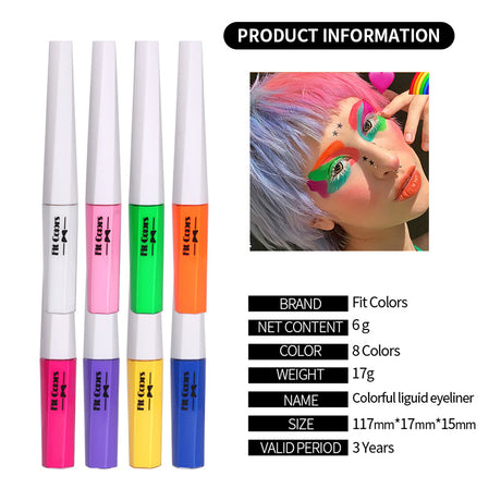 Fit Colors Fluorescent Luminous Color Eyeliner Rainbow Painted Graffiti Waterproof Quick Drying Eyeliner - V.I.P Digital Presence