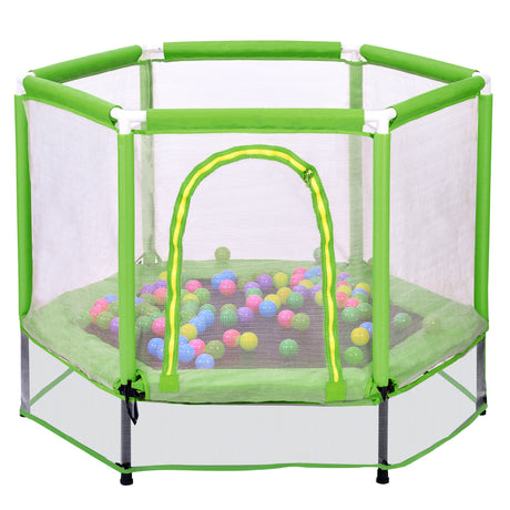 55'' Toddlers Trampoline with Safety Enclosure Net and Balls, Indoor Outdoor Mini Trampoline for Kids - V.I.P Digital Presence