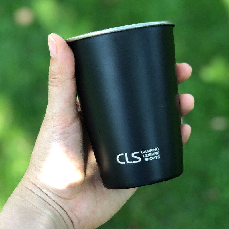 Juego de 4 tazas de acero inoxidable 304 para exteriores, ideal para acampar, picnic, barbacoa, cerveza, escalada, agua, té, leche y café.