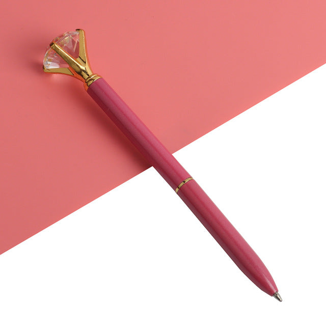 21Color Kawaii Ballpoint Pen Big Gem Metal Ball Pen With Large Diamond Blue And Black Magical Pen Fashion School Office Supplies - V.I.P Digital Presence