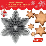 Christmas snowflake biscuit mold stainless steel snowflake three-dimensional biscuit mold biscuit cut into 10 pieces set - V.I.P Digital Presence