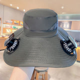 Solar fan hat: wide - brim bucket hat with 2 solar fans, men’s summer cap for outdoor fishing, camping, hiking. - V.I.P Digital Presence