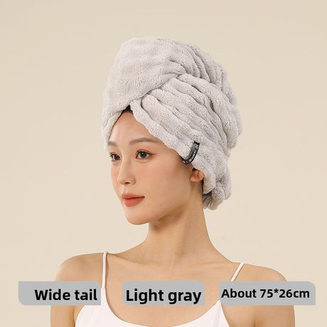 French Style Dry Hair Cap for Adults, Extra Large and Thick, Strong Water Absorption, Quick Drying Hair Care, One-Piece Head Wrap Dry Hair Towel - V.I.P Digital Presence