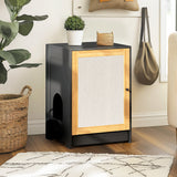 Cat Litter Box Enclosure, Hidden Cat Washroom, Kitty End Table, Litter cabinet with sisal door,Black - V.I.P Digital Presence