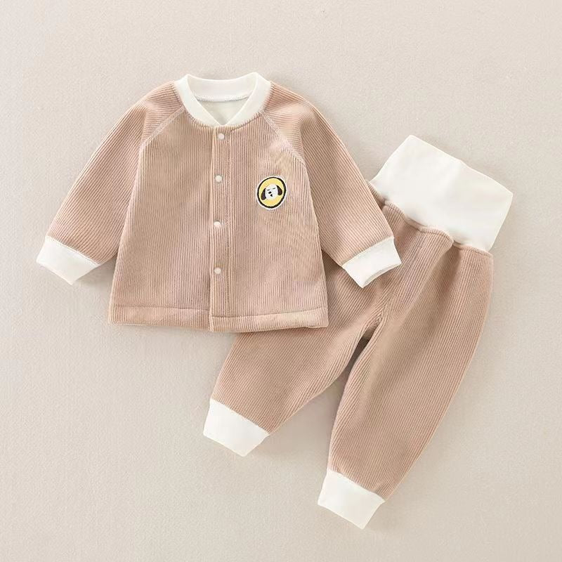 Children's Autumn And Winter Warm Suit Baby Spring And Autumn Plus Fleece Outer Wear Tops Pants Men And Women Baby Two Sets - V.I.P Digital Presence