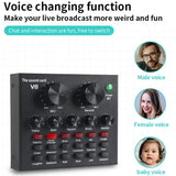 V8 Professional Sound Card Streaming Live Broadcast Podcast Recording Studio Equipment Voice Changer Audio Interface SoundCard - V.I.P Digital Presence