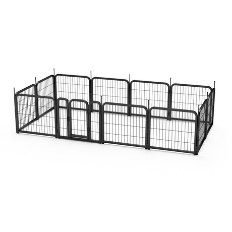 Outdoor 12 piece dog fence, 24 inch portable indoor game fence for small dog pets. Black, 22.2 inches wide x 23.6 inches high. - V.I.P Digital Presence
