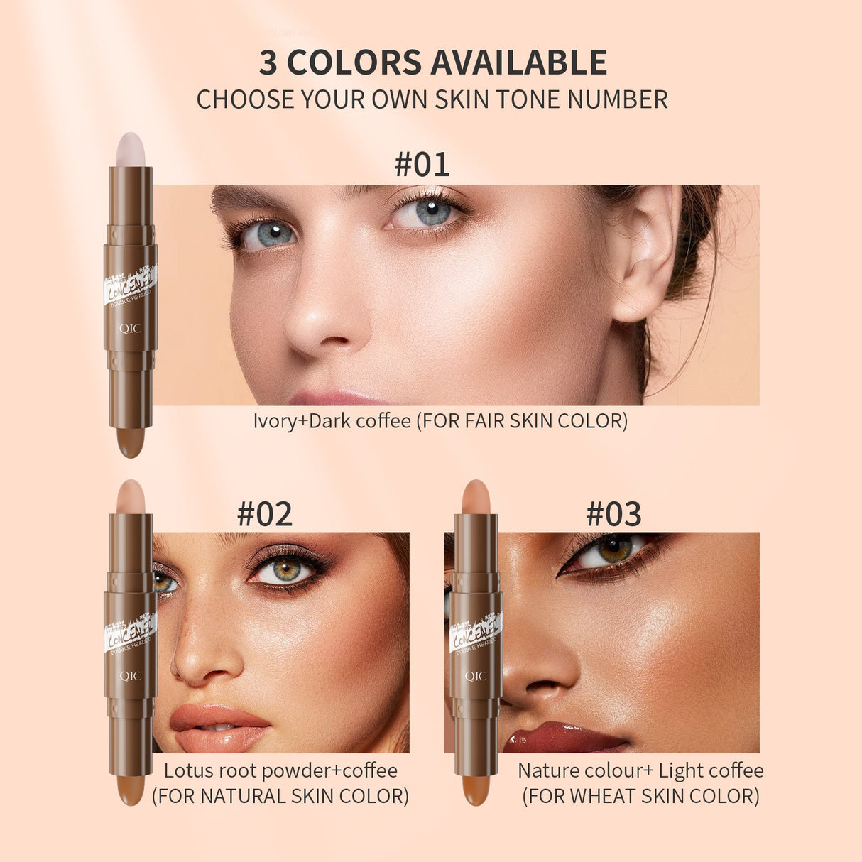 Double-ended Highlighter Nose Shadow Glitter Foundation Concealer Pen Long Lasting Dark Circles Corrector Contour Stick Makeup - V.I.P Digital Presence