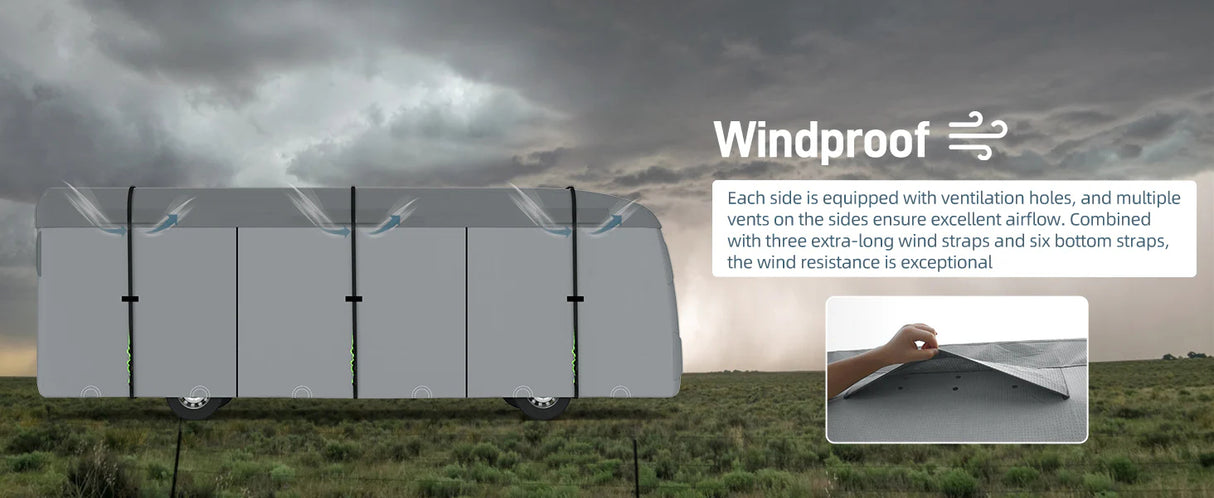 Umbrauto Class A RV Cover Upgraded Heavy Duty 7 Layers Top Windproof Breathable Class A Motorhome Camper Cover,Grey - V.I.P Digital Presence