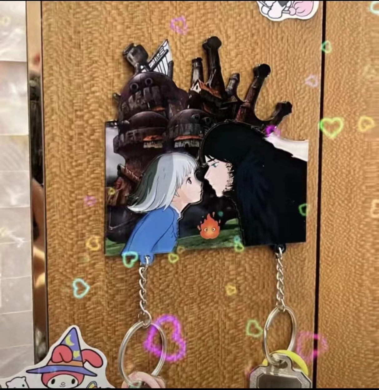 Crayon Shin chan couple keychain refrigerator sticker Simpson family flying house travel notes mobile castle couple pendant - V.I.P Digital Presence