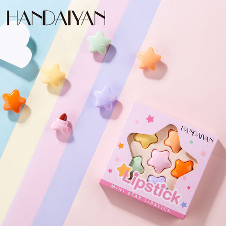 HANDAIYAN Pentagram Mini Lipstick 6 Color Set Star Mini Lipstick Set Portable Lipstick - V.I.P Digital Presence